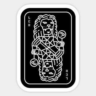 Leo Zodiac horoscope line art playing card style Sticker